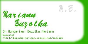 mariann buzolka business card